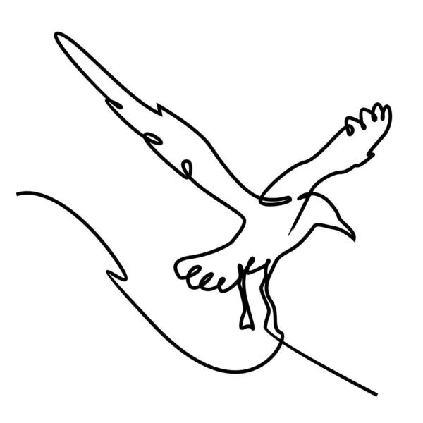 Один Рисунок Дикой Чайки Фирменного Логотипа Компании Симпатичная Концепция Талисмана — стоковый вектор