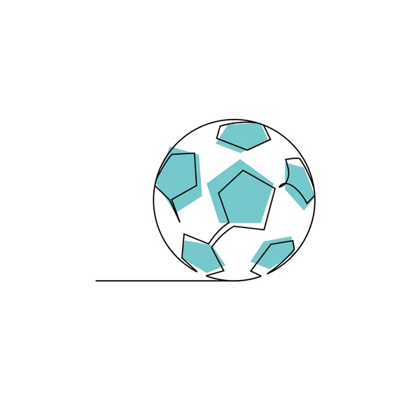 Ligne Continue Illustration Ballon Football Conception Vectorielle — Image vectorielle