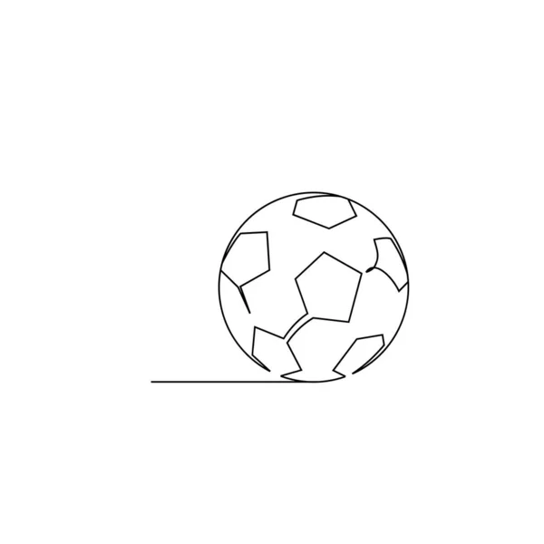 Dibujo Continuo Línea Ilustración Muestra Que Jugador Fútbol Patea Pelota — Archivo Imágenes Vectoriales