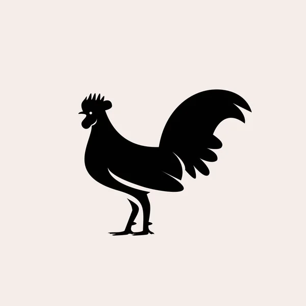 Premium Rooster Black Design Illustration — Stock Vector