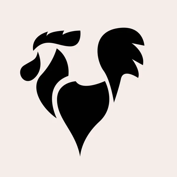 Prémium Rooster Fekete Design Illusztráció — Stock Vector