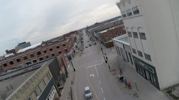Rua Cidade Com Carros North Bay Ontário Canadá — Vídeo de Stock