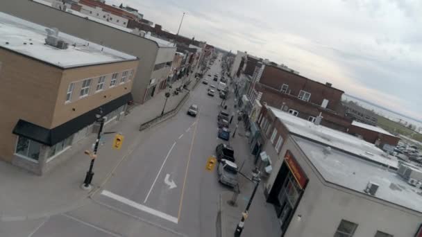Straße Der Stadt Mit Autos North Bay Ontario Kanada — Stockvideo