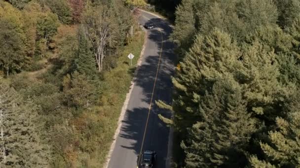 Cars Driving Road Forest North Bay Ontario Canada — 图库视频影像
