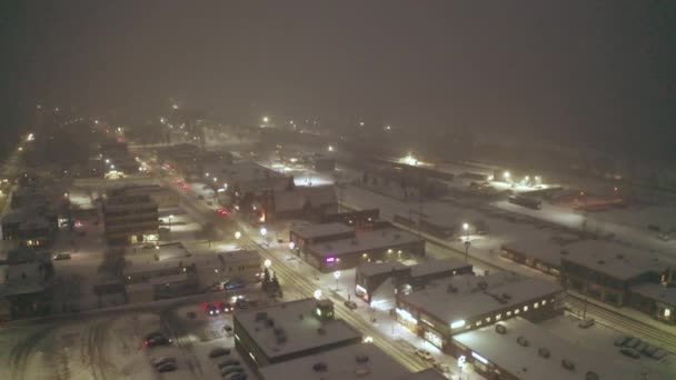 City Streets Winter Night North Bay Ontario Canada — Wideo stockowe