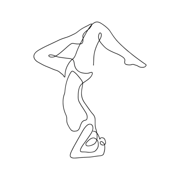 Dibujo Línea Continua Mujeres Fitness Yoga Concepto Vector Salud Ilustracióndía — Archivo Imágenes Vectoriales
