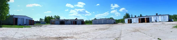 Panorama Abandoned Warehouses Territory — Stock Photo, Image