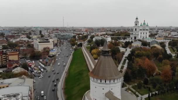 Astrachan Stad Kremlin Straten — Stockvideo
