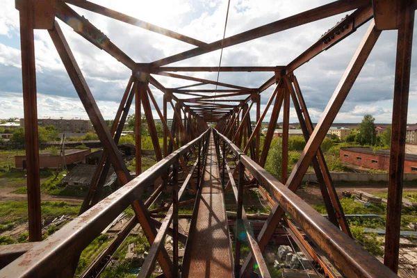 Overhead Loading Gantry Crane Factory Bridge Iron Structure — Stock Photo, Image