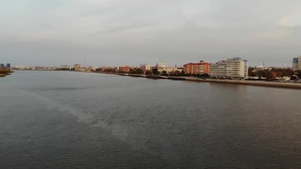 Vall Staden Astrakhan Höst Volga Floden — Stockvideo