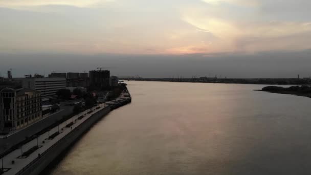 Movement Volga River Height Embankment City Astrakhan — Stock Video