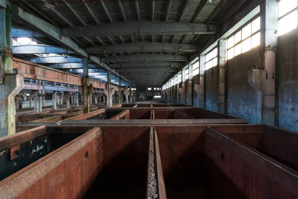 Huge Room Abandoned Factory Building — Stock Photo, Image