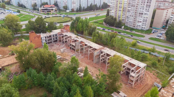 Edificio Incompiuto Nella Città Vista Dall Alto — Foto Stock