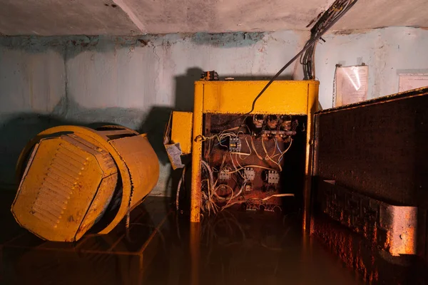 flooded shelter to protect people with equipment