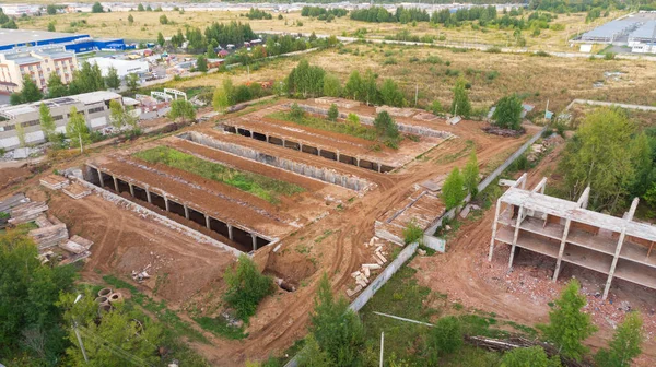 Vista Aerea Edifici Incompiuti Estate — Foto Stock