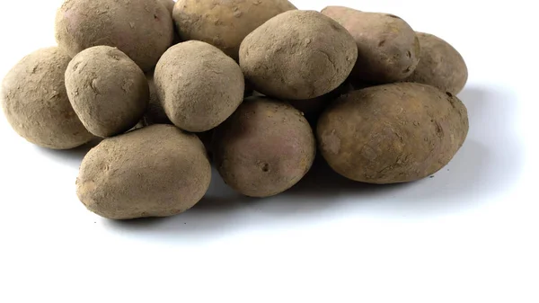 Potatis Vit Bakgrund Med Skugga — Stockfoto