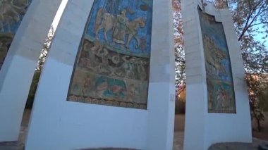 Soviet bas-reliefs with motives of Kalmykia