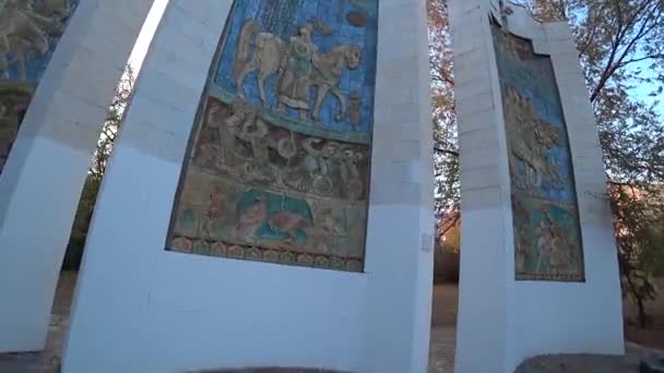 Soviet Bas Reliefs Motives Kalmykia — Stok video