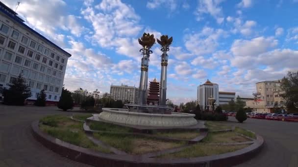 Three Lotus Fountain Park View — Stockvideo