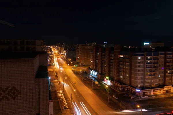 Ruas Cidade Noite — Fotografia de Stock