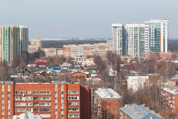 Winter City Haze Roofs Multi Storey Buildings — Stok fotoğraf