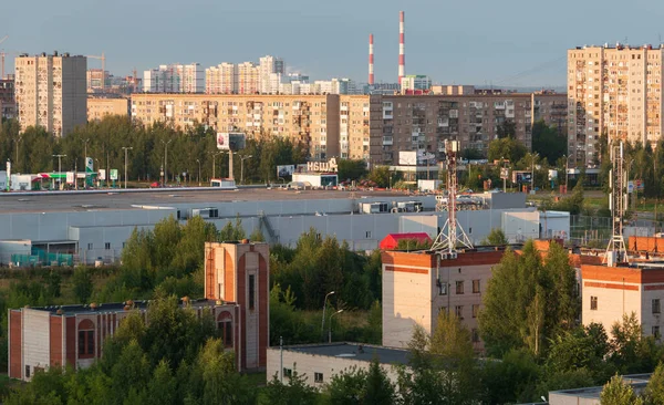 Provincial City Russia High Rise Buildings Evening — Stock Fotó