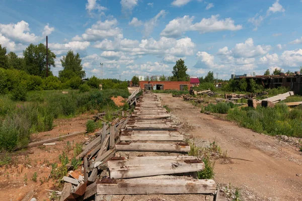 Dismantled Concrete Paths Abandoned Area — Stockfoto