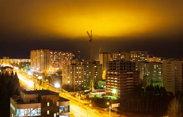 night city lights, courtyards of sleeping areas