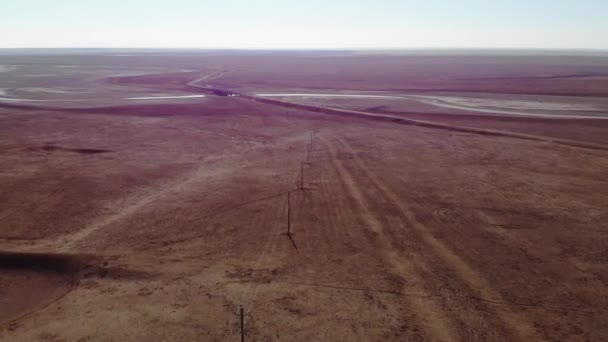 Steppe Schaarse Vegetatie Gele Zandduinen Het Voorjaar Khulhuta Republiek Kalmykia — Stockvideo