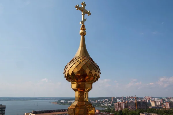 Церковні Куполи Золоті Близько — стокове фото
