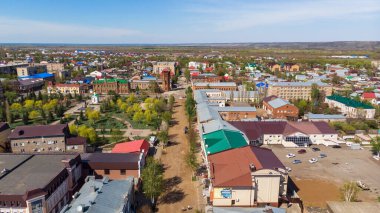 Buzuluk şehri, Orenburg bölgesi, Rusya. Resimli uzaklığın görüntüsü. yerleşim alanları.