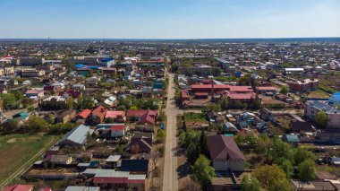 Buzuluk şehri, Orenburg bölgesi, Rusya. Resimli uzaklığın görüntüsü. yerleşim alanları.