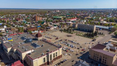 Buzuluk şehri, Orenburg bölgesi, Rusya. Resimli uzaklığın görüntüsü. yerleşim alanları.