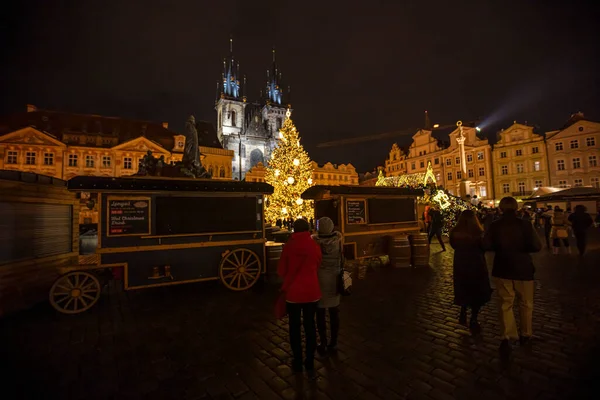 Praha Prosince 2021 Uzavřené Tradiční Vánoční Trhy Staroměstském Náměstí Které — Stock fotografie