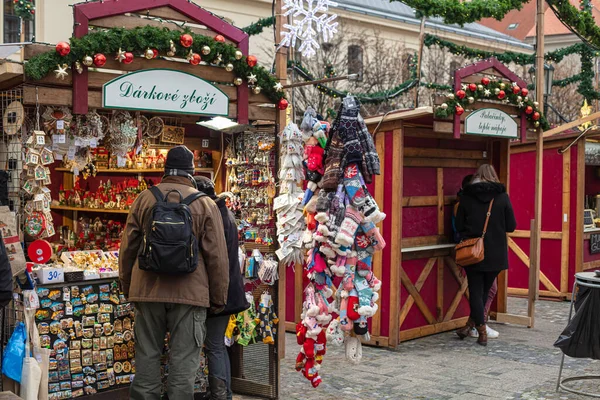 Praga Diciembre 2021 Mercados Tradicionales Navidad Cerrados Plaza Ciudad Vieja — Foto de Stock