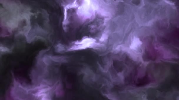 4k video of stormy clouds in a nebula in space in changing colors — Video