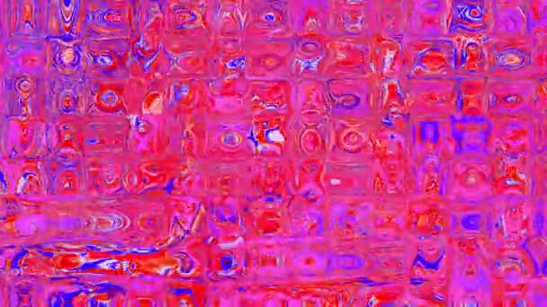 Vídeo de fondo 4k de azulejos de vidrio líquido fundido siempre cambiantes en colores vivos — Vídeo de stock