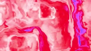 Uzayda bir bulutun içindeki renkli fırtınalı bulutlar, yavaşça hareket ediyor, şekilleniyor ve çözülüyor.