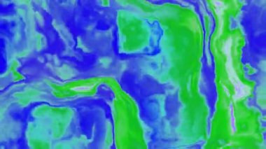 Uzayda bir bulutun içindeki renkli fırtınalı bulutlar, yavaşça hareket ediyor, şekilleniyor ve çözülüyor.