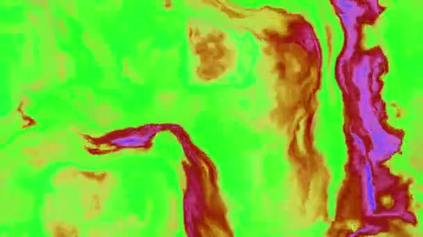 Nuages orageux colorés dans une nébuleuse dans l'espace, se déplaçant lentement, formant et se dissolvant — Video