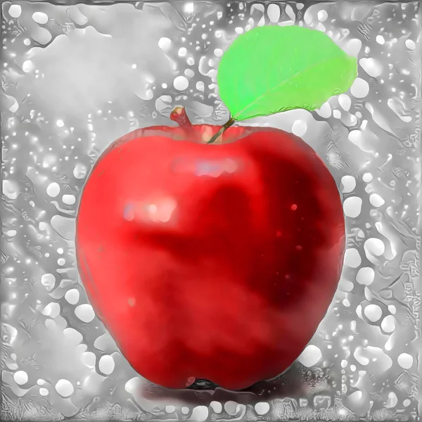 灰色背景下的多汁红苹果 — 图库照片