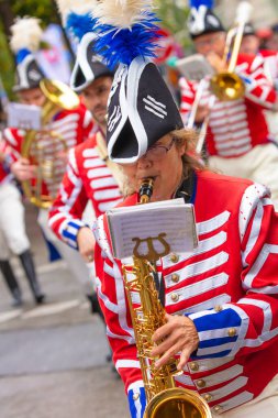 Almanya, Münih 18 Eylül 2022 Trachten- und Schtzenzug Ekim Festivali 2022 Covid-19 iki yıl sonra Münih, Almanya 'da durakladı. 