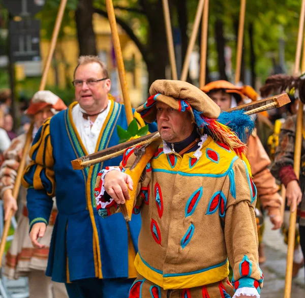 Trachten Und Schtzenzug Oktoberfest 2022 Após Dois Anos Pausa Covid — Fotografia de Stock