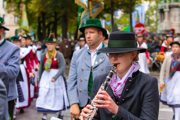 Trachten Und Schtzenzug Oktoberfest 2022 Two Years Covid Pause Munich — Stock Photo, Image