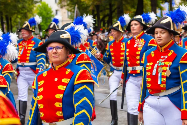 Trachten Und Schtzenzug Del Oktoberfest 2022 Después Los Dos Años — Foto de Stock