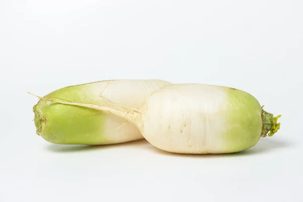 Radis Blanc Sur Fond Blanc Légumes Délicieux Sains Alimentation Végétarienne — Photo