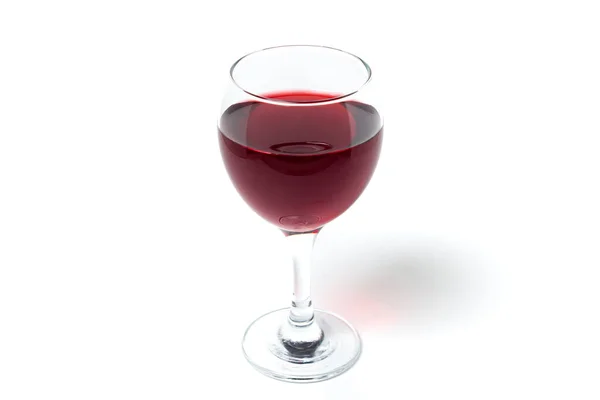 Verre Vin Rouge Sur Fond Blanc Boisson Alcoolisée — Photo
