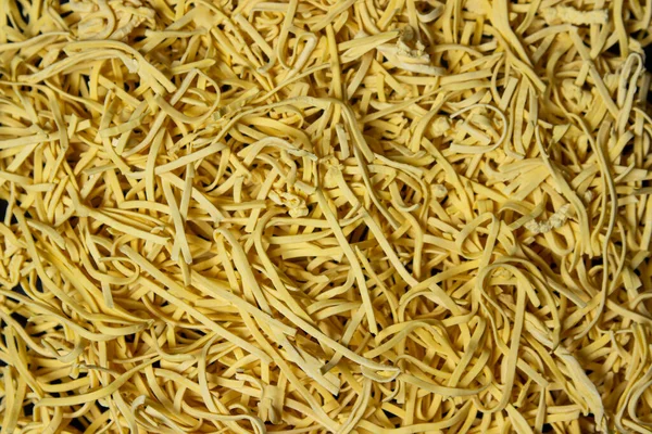 Egg Noodles Full Screen Dry Homemade Noodles Traditional Pasta — Stockfoto