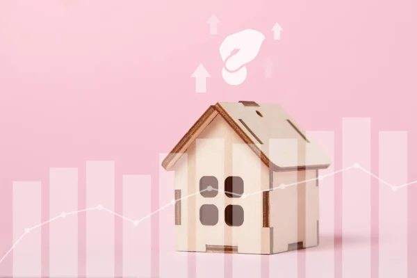 Изменение Цен Недвижимость Понятие Риэлторских Услуг Сделка Покупке Дома Небольшой Лицензионные Стоковые Изображения