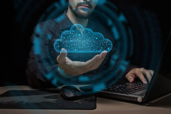 Koncept Cloud Computingu Zabezpečení Globální Síti Cloudové Technologie Podnikání Moderní Royalty Free Stock Obrázky